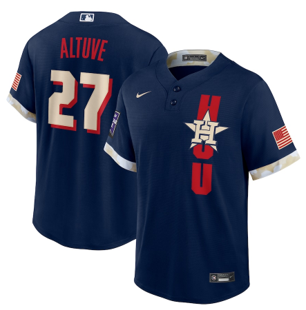 Men's Houston Astros #27 Jose Altuve 2021 Navy All-Star Cool Base Stitched Baseball Jersey Men's Houston Astros #27 Jose Altuve 2021 Navy All-Star Cool Base Stitched Baseball Jersey